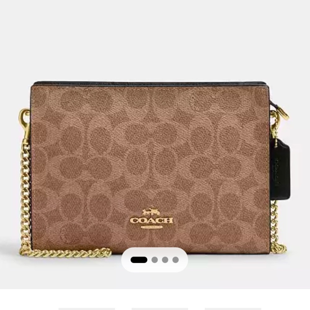 New COACH Slim Crossbody Bag In Signature Canvas - Picture 2 of 8